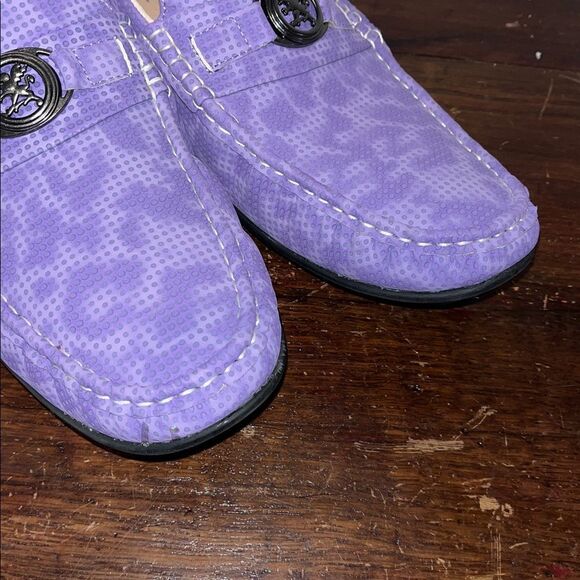 New Purple Leopard Spots Leather Lined Stacy Adams Slip on Loafer Moccasin shoes main image 6